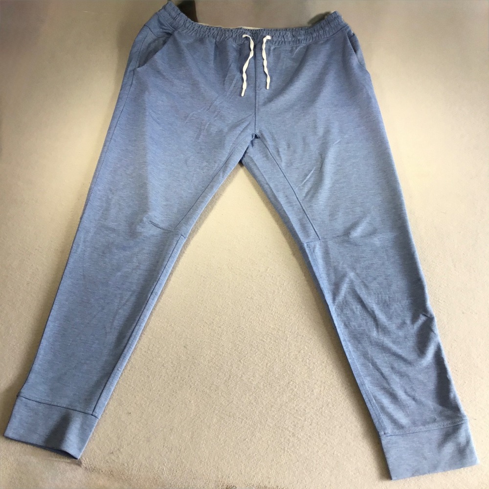 Kenneth Cole Active Mens 4X Blue Heathered Jogger Sweatpants Drawstring Pants